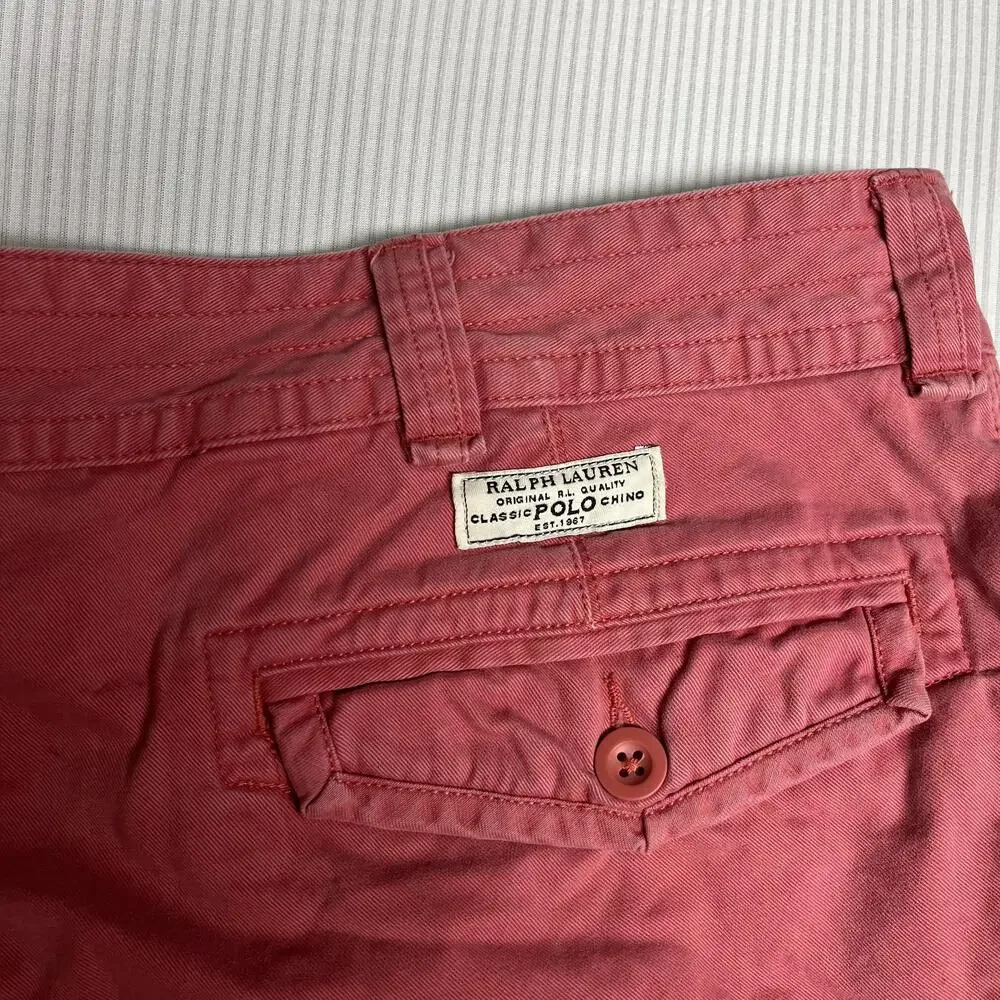 Polo Ralph Lauren Shorts Mens 44 Pink Cargo Chino Classic Fit 12 Inseam Canvas